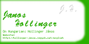 janos hollinger business card